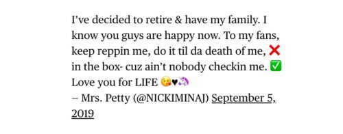 Nicki Minaj twitter