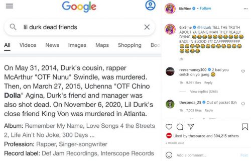 6ix9ine durk meek zaza