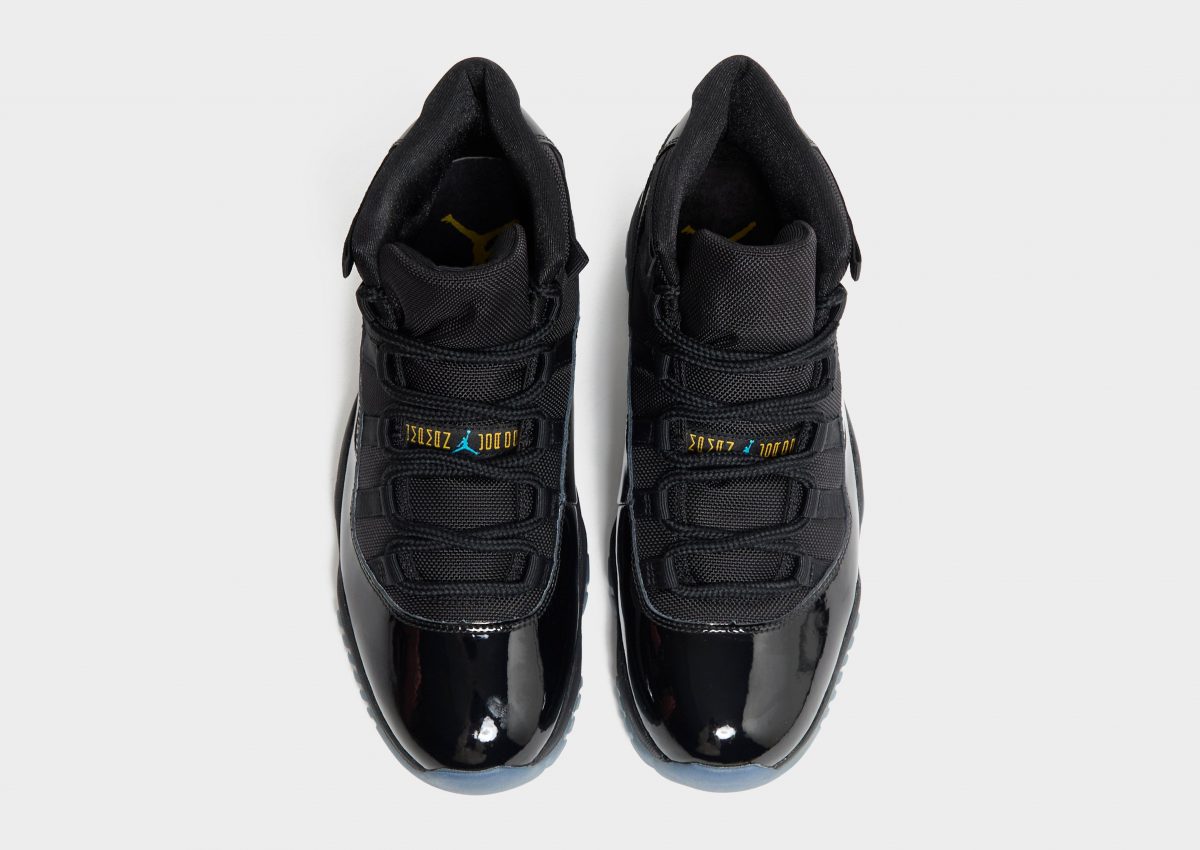 air jordan 11 gamma blue detalle charol
