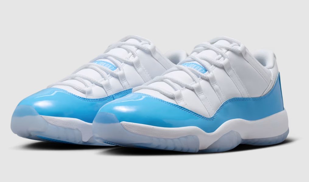 Air Jordan 11 charol lateral mudguard University Blue 2026