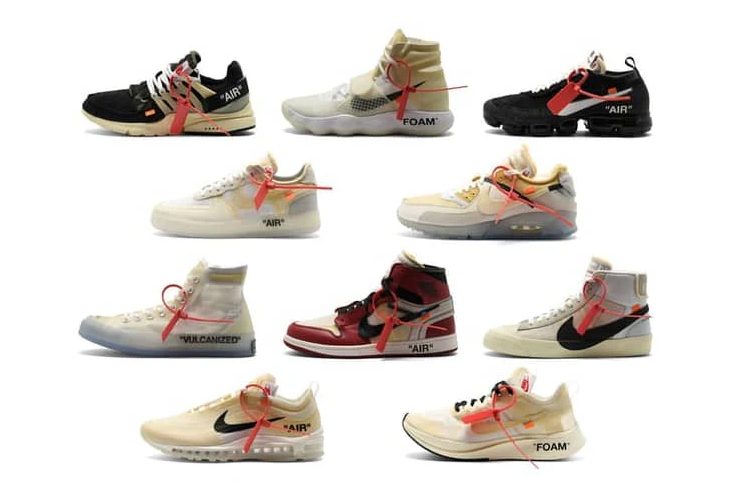 Off-White Nike The Ten coleccion completa 2017 diez modelos REVEALING GHOSTING