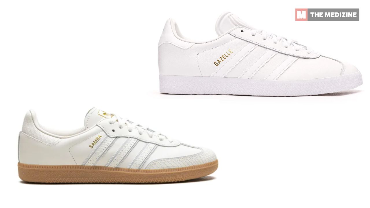 adidas Samba Gazelle comparativa lateral suela perfil tira suede antepie diferencia visual