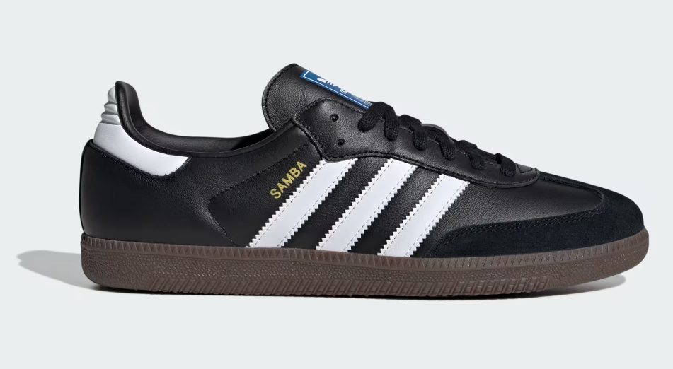 adidas Samba hombre core black cloud white gum5 cuero tira suede antepie tallas desde 39 lateral