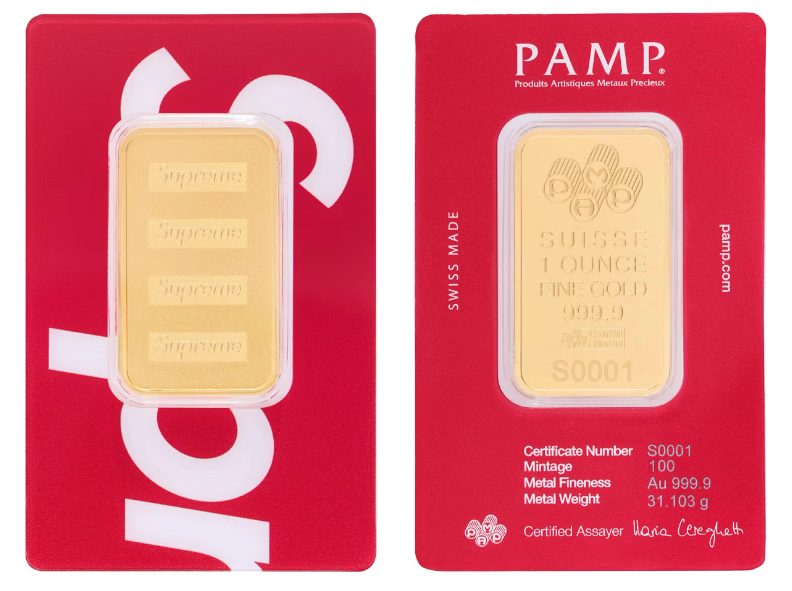 Supreme va a lanzar lingotes de oro coleccionables