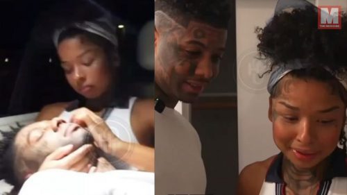 La policía paró a Blueface y Chrisean Rock con su hijo en directo