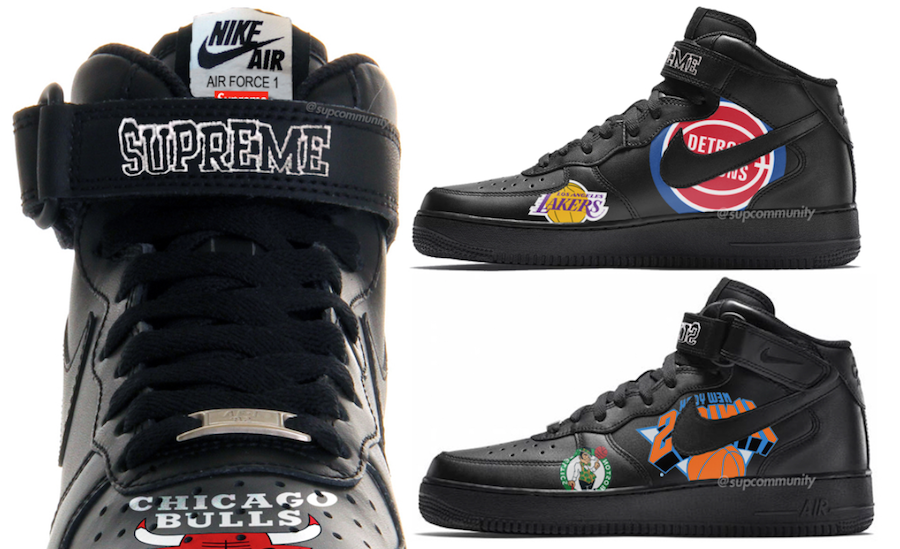 supreme air force 1 white nba